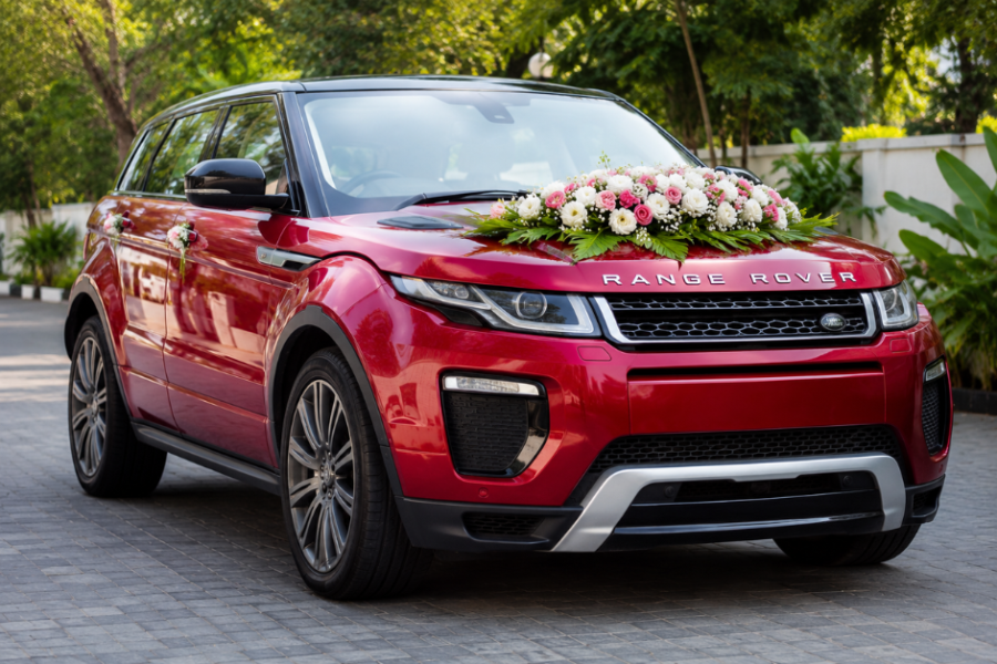 Range Rover Evoque Red Wedding Cars For Rent in Trivandrum